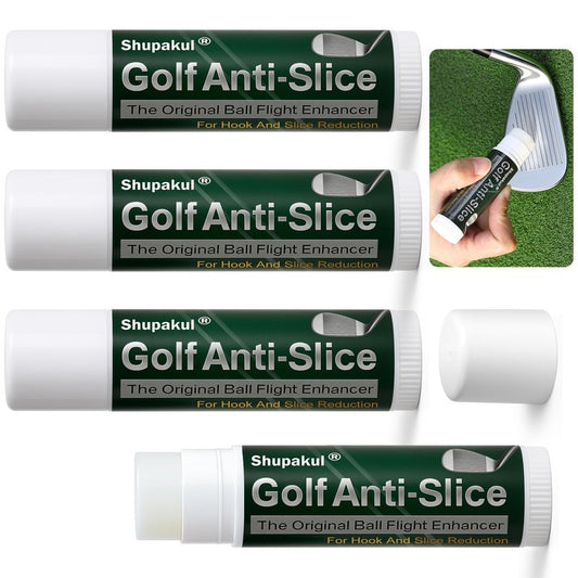 Shupakul 4 Pcs Golf Anti-Slice Anti-Hook Compound for Clubs, Golf Driver Wax Stick to Reduce Side Spin, Portable Golf Stick Compound Accessories for Boosts Distance Increases Accuracy