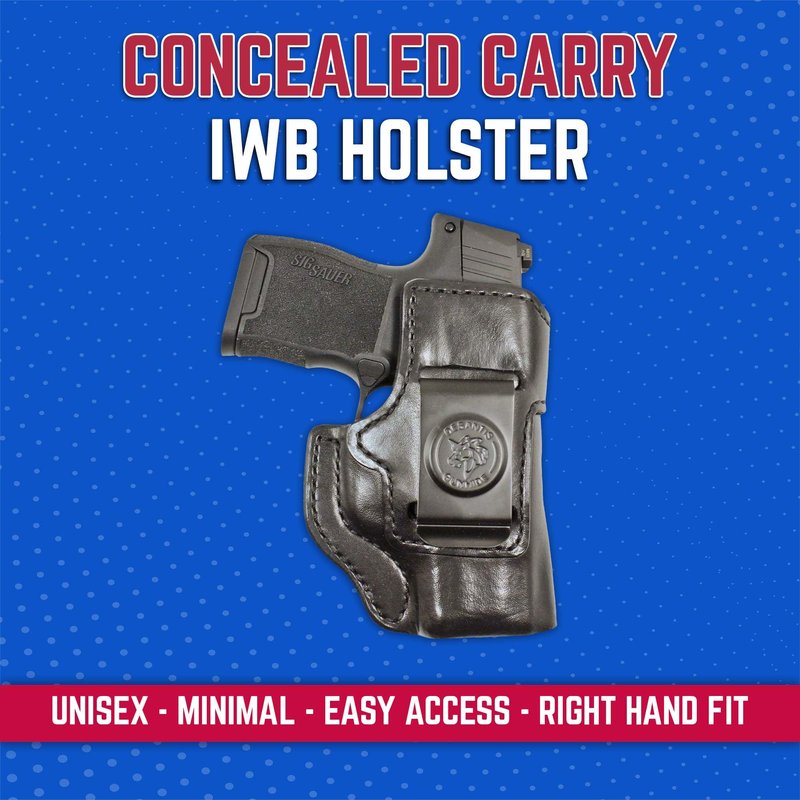 DeSantis Inside Heat IWB Holster - Concealed Carry Gun Holster for SIG P365, Leather Holster IWB, Compatible with the SIG SAUER P365, SIG P365 SAS - Right Hand Draw, Black