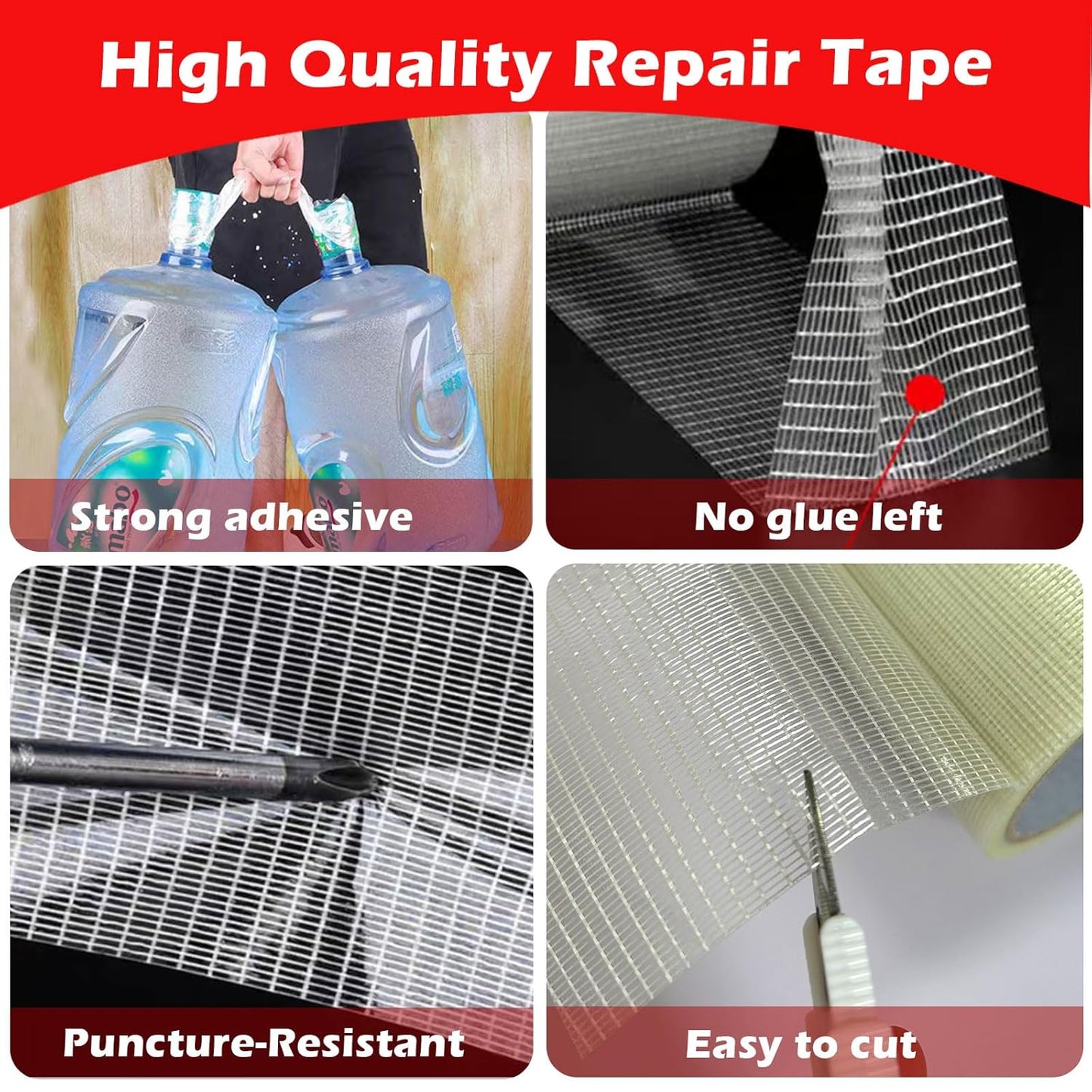 Skiennix Fiberglass RV Awning Repair Tape Kit - 5 Inch Wide, 39ft Heavy-Duty Waterproof Patch for Tents, Tarps, and Canopies