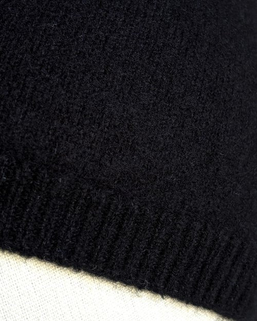 EILIZ 100% Superfine Merino Wool Beanie Hat Winter Warm-2PLY Unisex-Men and Women Skull Cap Toque (US, Alpha, One Size, Black)