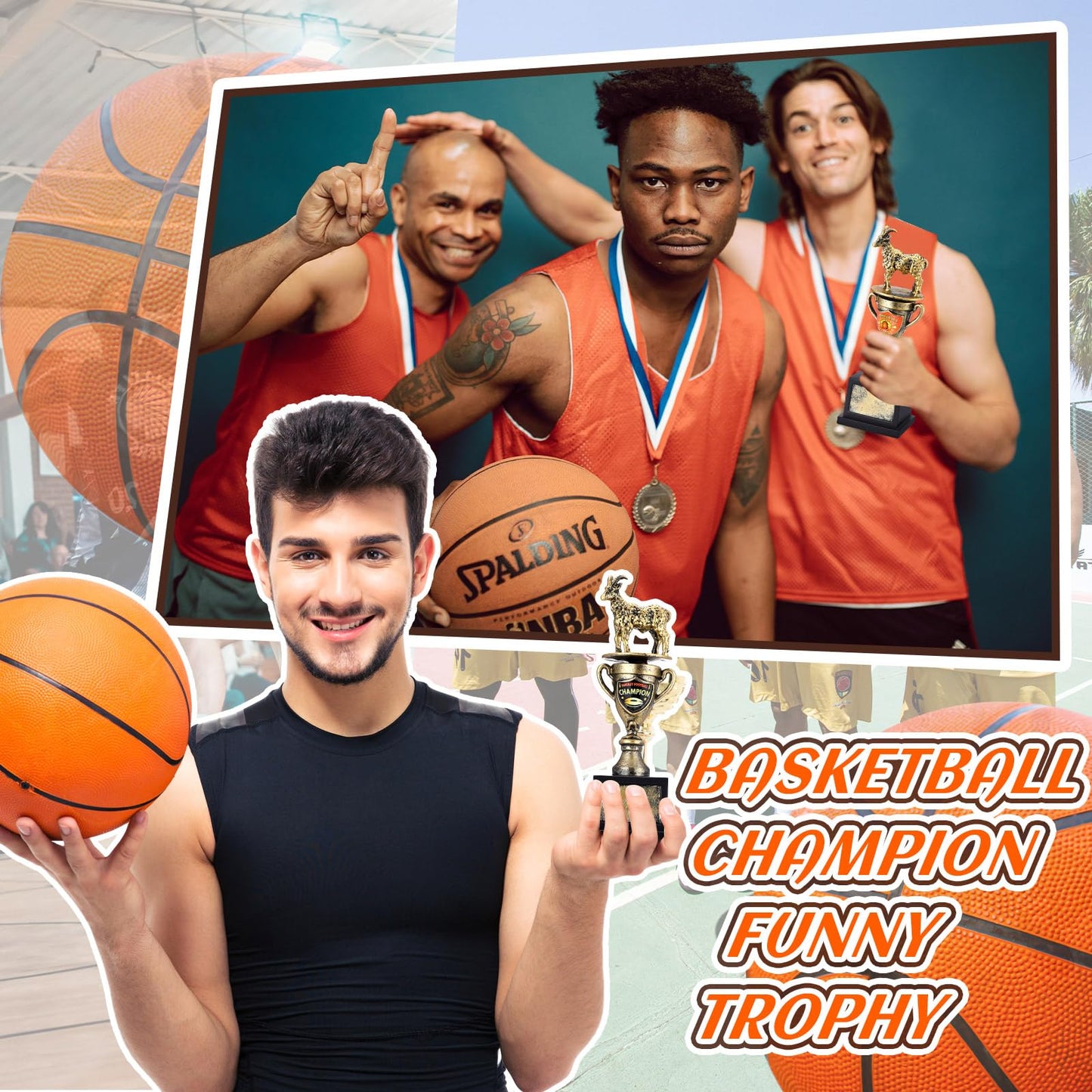 Tondiamo Goat Trophy Award Toilet Trophy 2026 Funny Award for Winners Losers for Competitions First Last Place Champions(Goat Basketball)