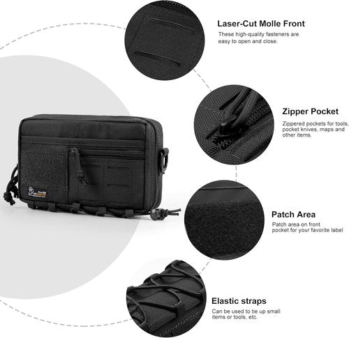 Mardingtop Tactical Molle Utility Pouch - Small EDC Tool Organizer Bag in Durable 600D Cordura