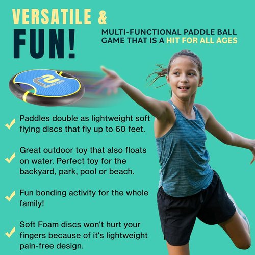 Fun Bouncy Paddle & Ball Toss Game - Safe Soft Foam Design for Kids - Perfect for Indoor & Outdoor Play