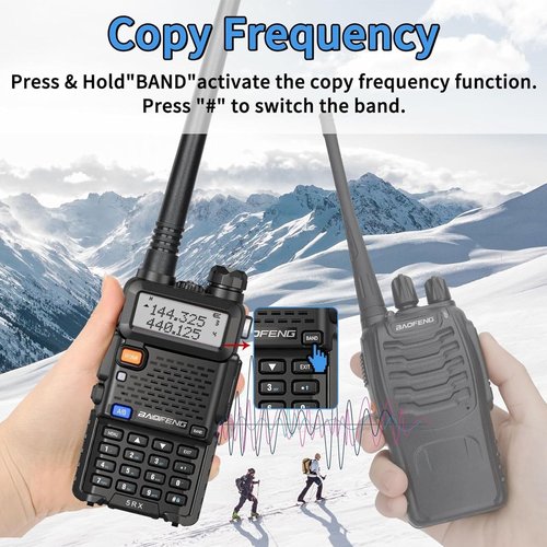 Baofeng 5RX Handheld Ham Radios (Upgraded of UV-5R) Multi-Band Receiving Two Way Radio,VHF,1.25M,UHF,AM/FM Reception,DTMF VOX SCAN,Walkie Talkies with Earpiece (2Pack)
