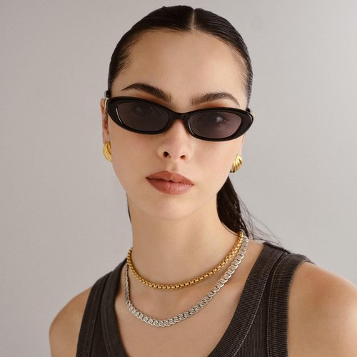 Le Specs The Whisperer Sunglasses - Black, Cat Eye, Women's, Sleek Refined Style