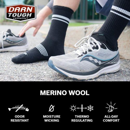 Darn Tough Vermont Men's Element Micro Crew Lightweight Running Socks (Style 1118) - Eclipse, Large