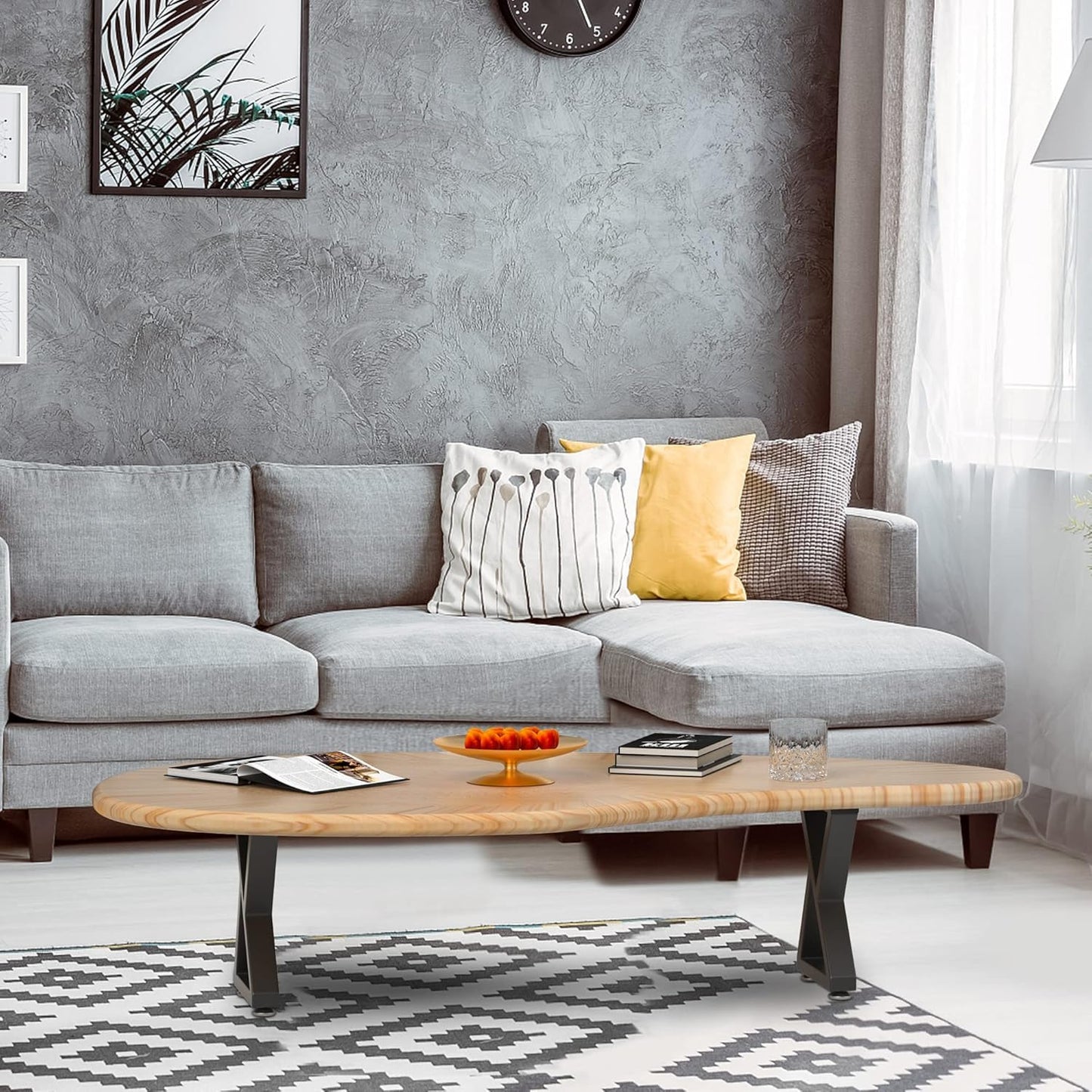 Likapop 28" Metal Table Legs, Bench Legs Chair Legs, Heavy Duty Desk Legs Coffee Table Legs, Black Metal End Table Legs, DIY Furniture Legs (28" Z-Type)