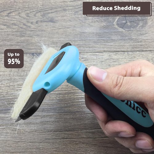 Gonicc Professional Pet De-Shedding Comb Tool - Blue | Effective Grooming for All Coat Types