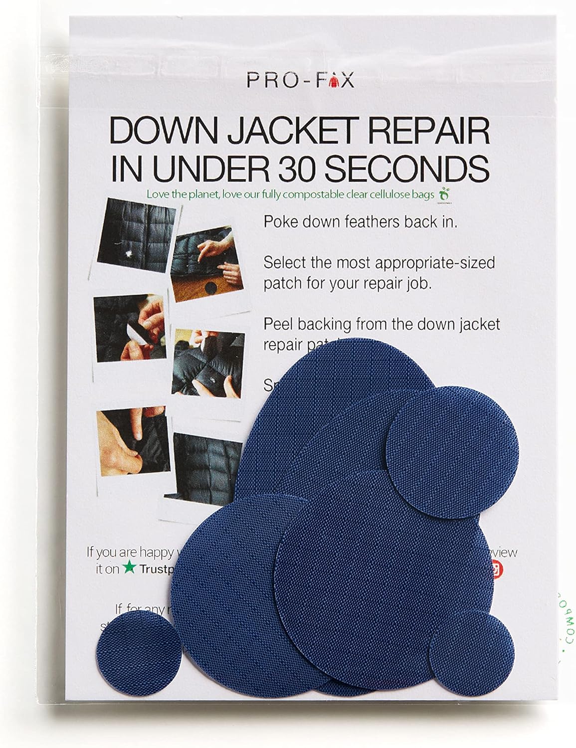 Skiennix Self-Adhesive Waterproof Repair Patch Kit - Quick 30-Second Fix for Outdoor Gear | Pre-Cut Nylon Ripstop Patches in Dark Blue
