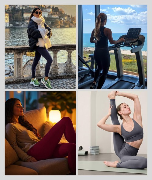 CAMPSNAIL 4 Pack Yoga Pants with Pockets for Women - High Waist Tummy Control Soft Leggings for Workout Gym