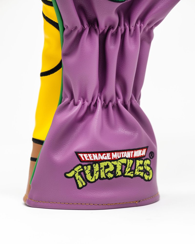 Pins & Aces TMNT Driver Head Cover - Premium, Hand-Made Leather Headcover - Teenage Mutant Ninja Turtle Heads, Tour Quality Golf Club Cover - Style and Customize You Golf Bag (Michelangelo)