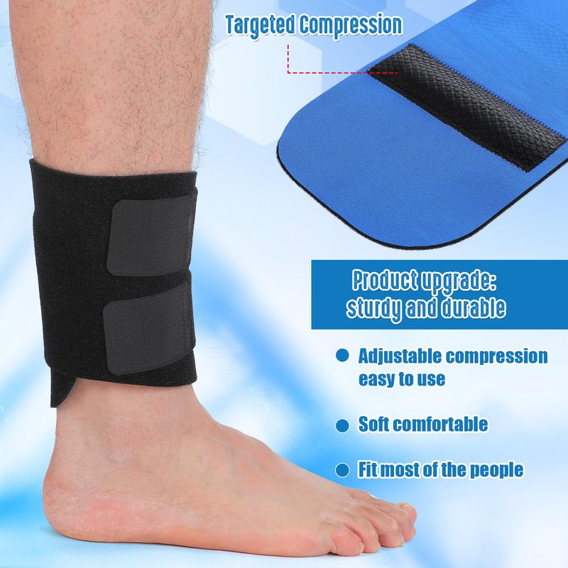 Threlaco 2 Pcs Shin Splint Compression Wrap Adjustable Shin Splints Brace Athletics Compression Sleeve Calf Brace for Men Women Tibial Stress Syndrome Running(Black)
