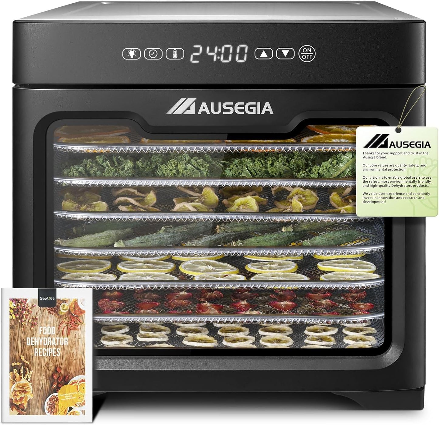 Skiennix Commercial Food Dehydrator - 800W Stainless Steel Dryer for Meat, Fruits & Veggies | 9 ft² Capacity