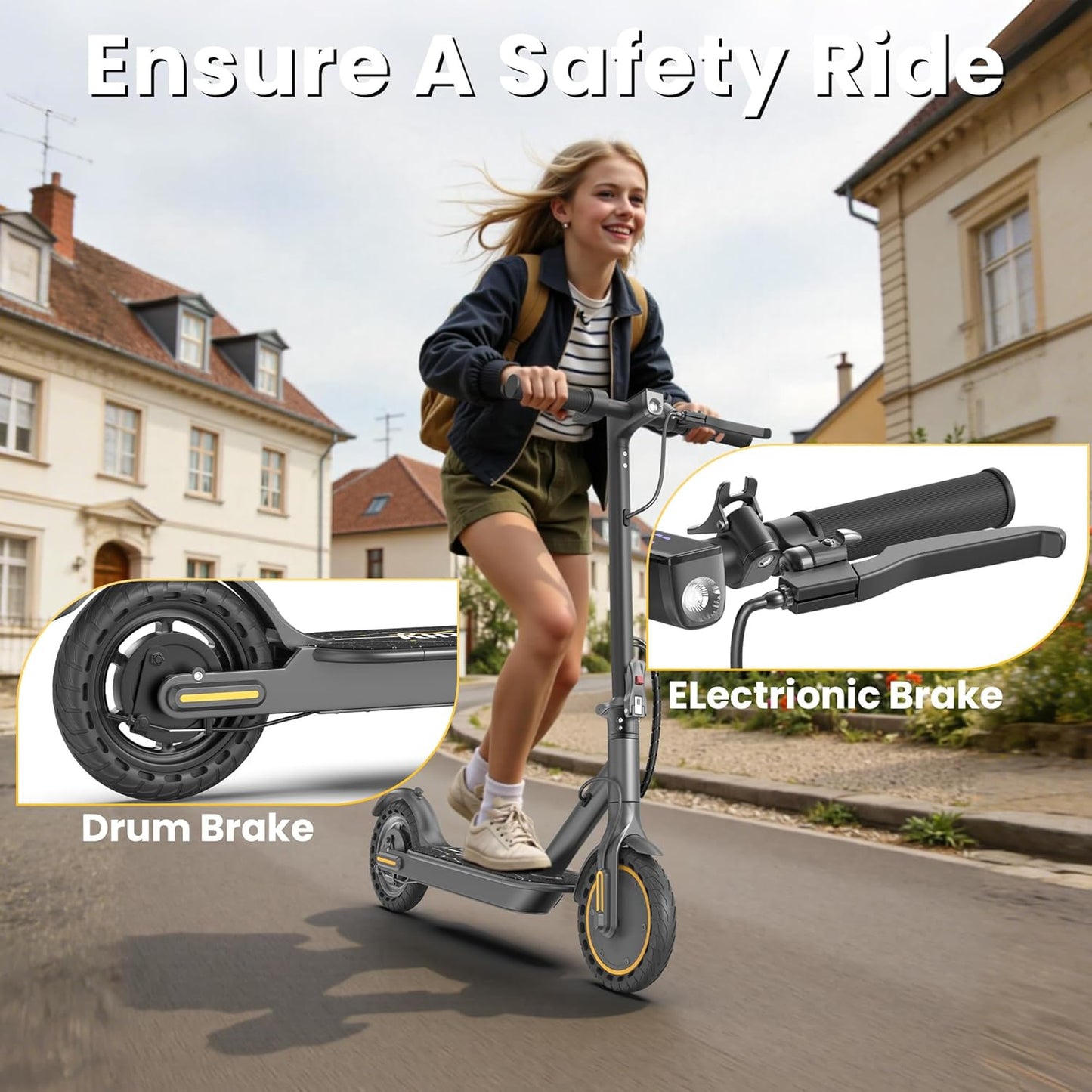 WERHY Electric Scooter - 500W Motor, 22MPH Speed, 25-Mile Range | Foldable E-Scooter for Teens & Adults