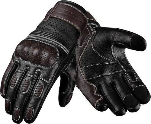 J.A.G. Motorcycle Gloves - Premium Leather Perforated Gloves for Men with Knuckle Protection | Touchscreen Riding Gear
