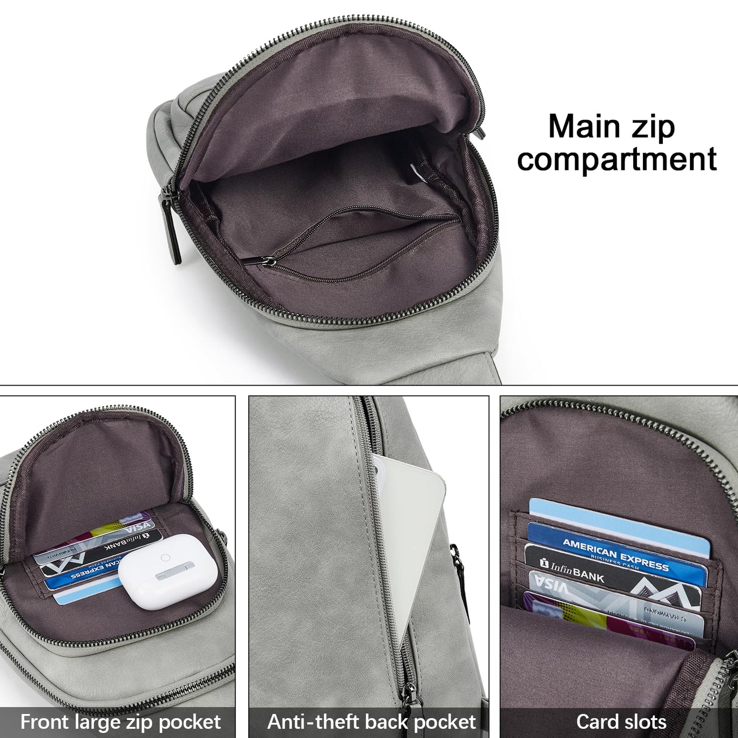 CLUCI Crossbody Bags for Women Men,Leather Sling Bag Cross Body Backpack for Woman Gifts for Women Birthday Unique