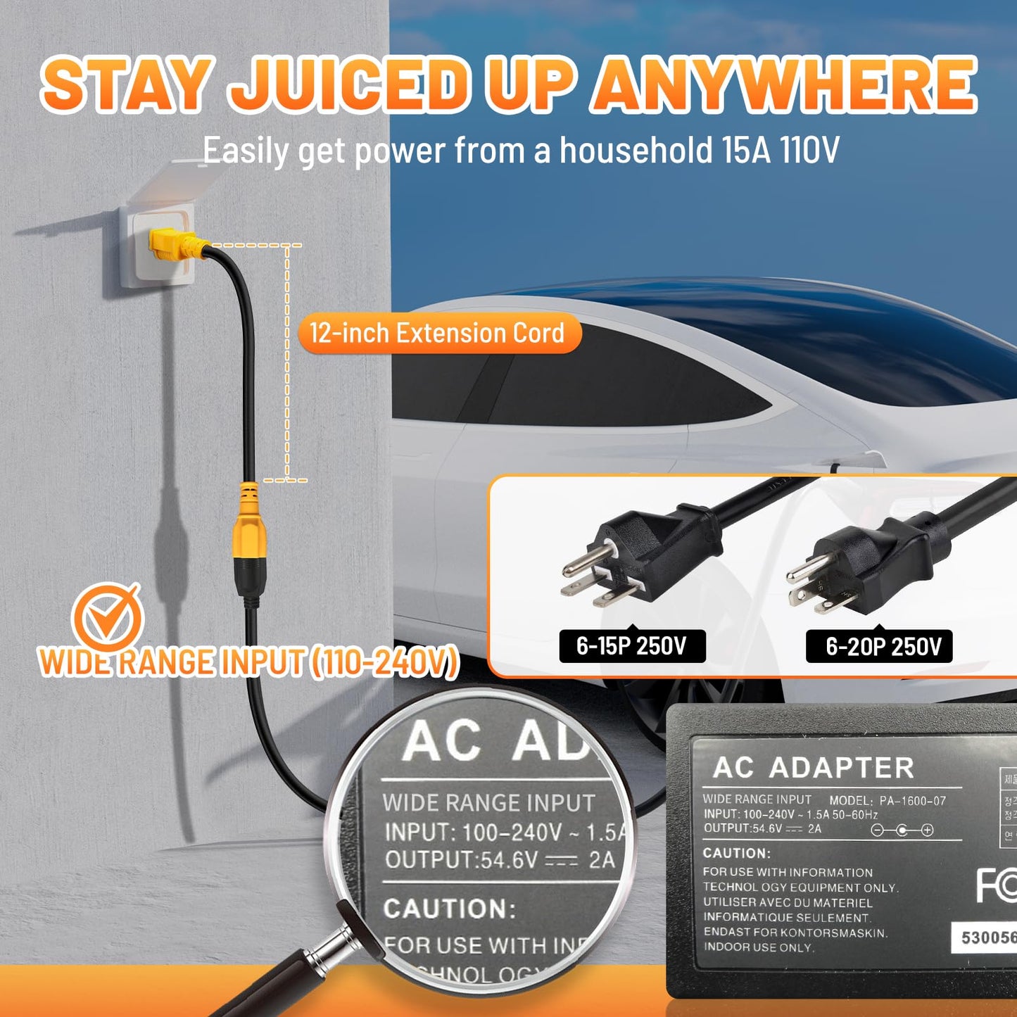 MECMO 12 inch 15 Amp Household to 20 Amp AC Power Adapter Cable 12AWG, [4 in 1] NEMA 5-15P to 5-15R, 5-20R, 6-15R, 6-20R T Blade Adaptor, 15A 125V to 20A 250V, 15Amp 125V to 20Amp 250V Extension Cord