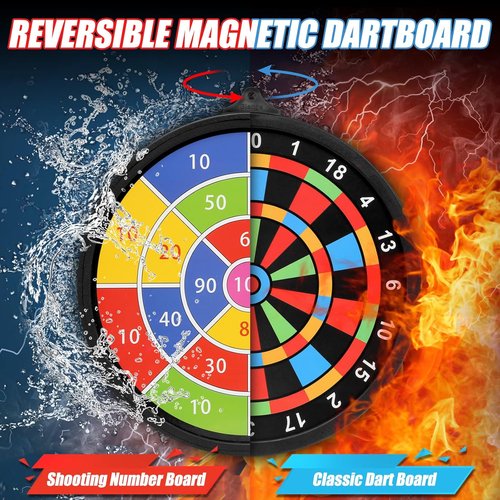 Magnetic Dart Board by [Brand Name] - Safe Indoor/Outdoor Game with 12 Darts | Perfect Gift for Kids Ages 8-14