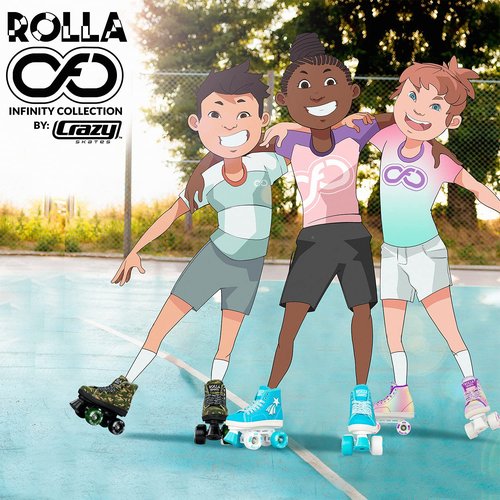 Crazy Skates Rolla Roller Skates for Boys and Girls - Sneaker-Style Kids Quad Skates Teal (Size: Kids j13)