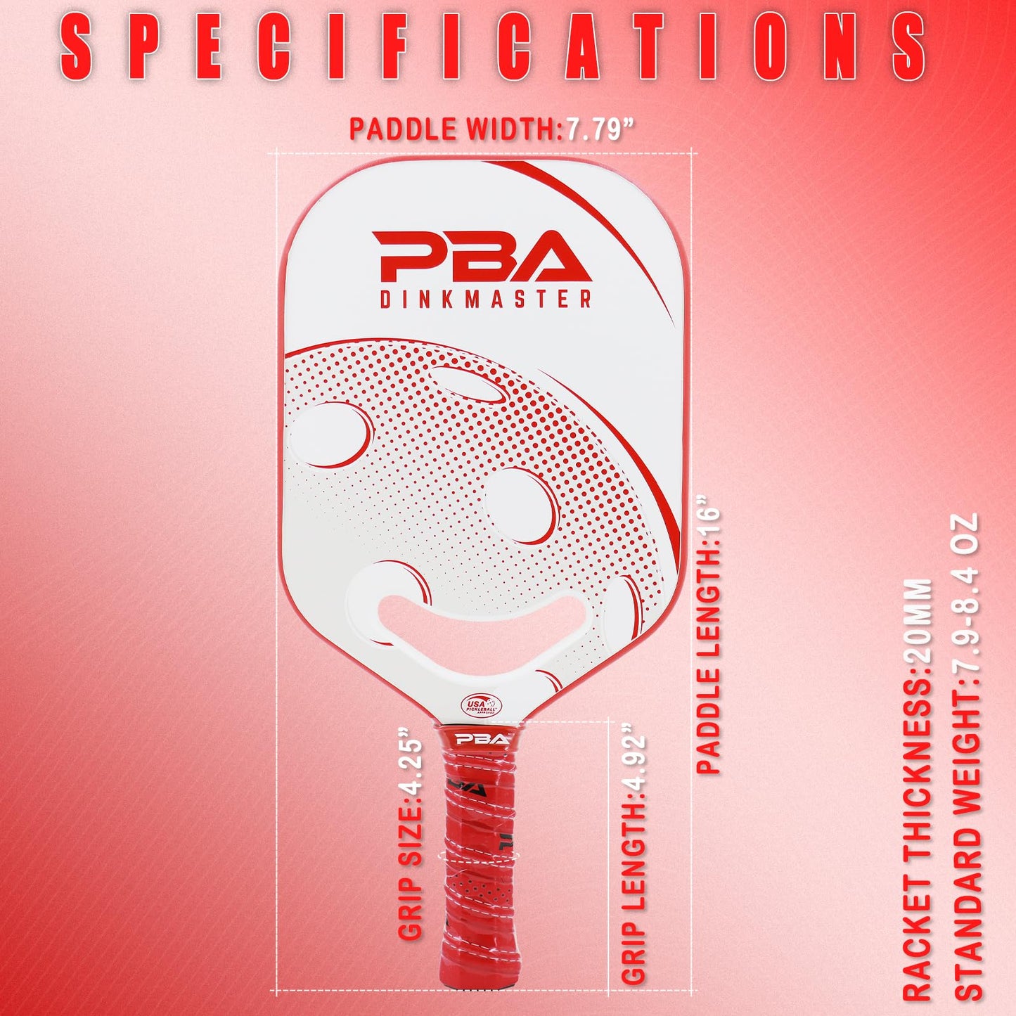 Carbon Fiber Pickleball Paddle - Aerodynamic Throat - T700 Carbon - Extra Spin Tech - Thermoformed Power and Control - 20mm Edgeless Design Racket Come with Paddle Cover