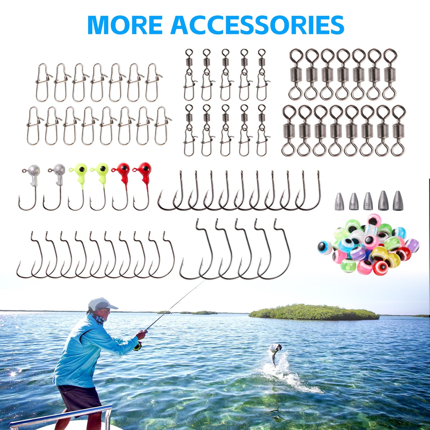 Fishing Lures,127PCS Tackle Box with Tackle Included,Crankbaits,Spoon,Hooks,Weight & Accessories,Fishing Bait Lure Gear Set,Bass,Trout Freshwater Saltwater