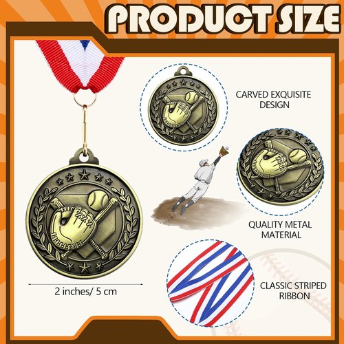 Huquary 12 Pcs Award Medals for Kids - Sports Bracelets & Red White Blue Ribbons | Perfect for Team Competitions
