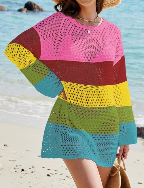 Buauty Women's Crochet Swimsuit Cover-Up - Stylish Beach Dress for Summer Vacation