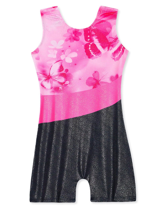 Domusgo Gymnastics Leotards for Girls Size 4t 5t Black Blue Shells Kids Sleeveless Unitard