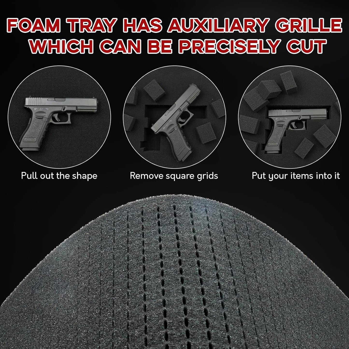 Skiennix Gun Case Foam - Premium Protection for Firearms | Custom Fit for All Gun Sizes