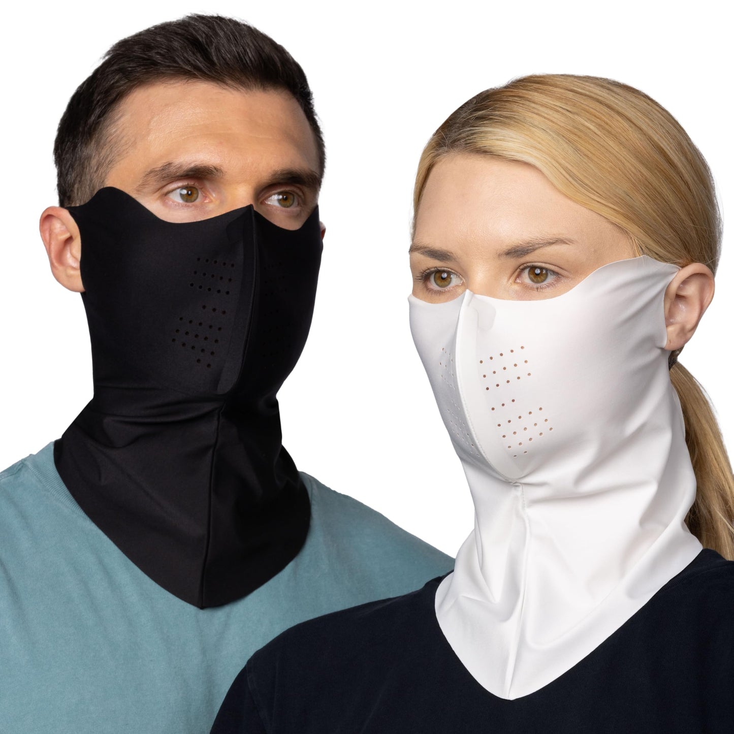 Korean UPF 50+ UV Sun Protection Face Mask – Cooling Breathable Neck Cover for Golf, Fishing, Hiking – Made in Korea (Beige, Medium)