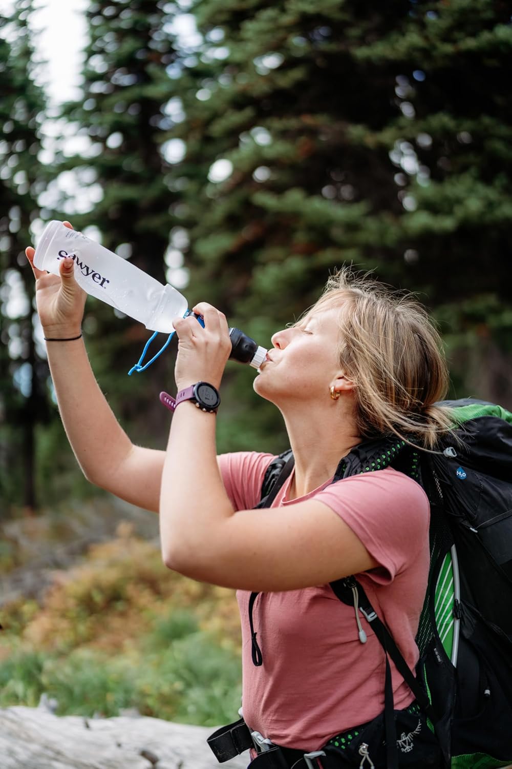 Sawyer Products Squeeze Water Filtration System - Cnoc Premium 1L Bottle for Clean Drinking Water