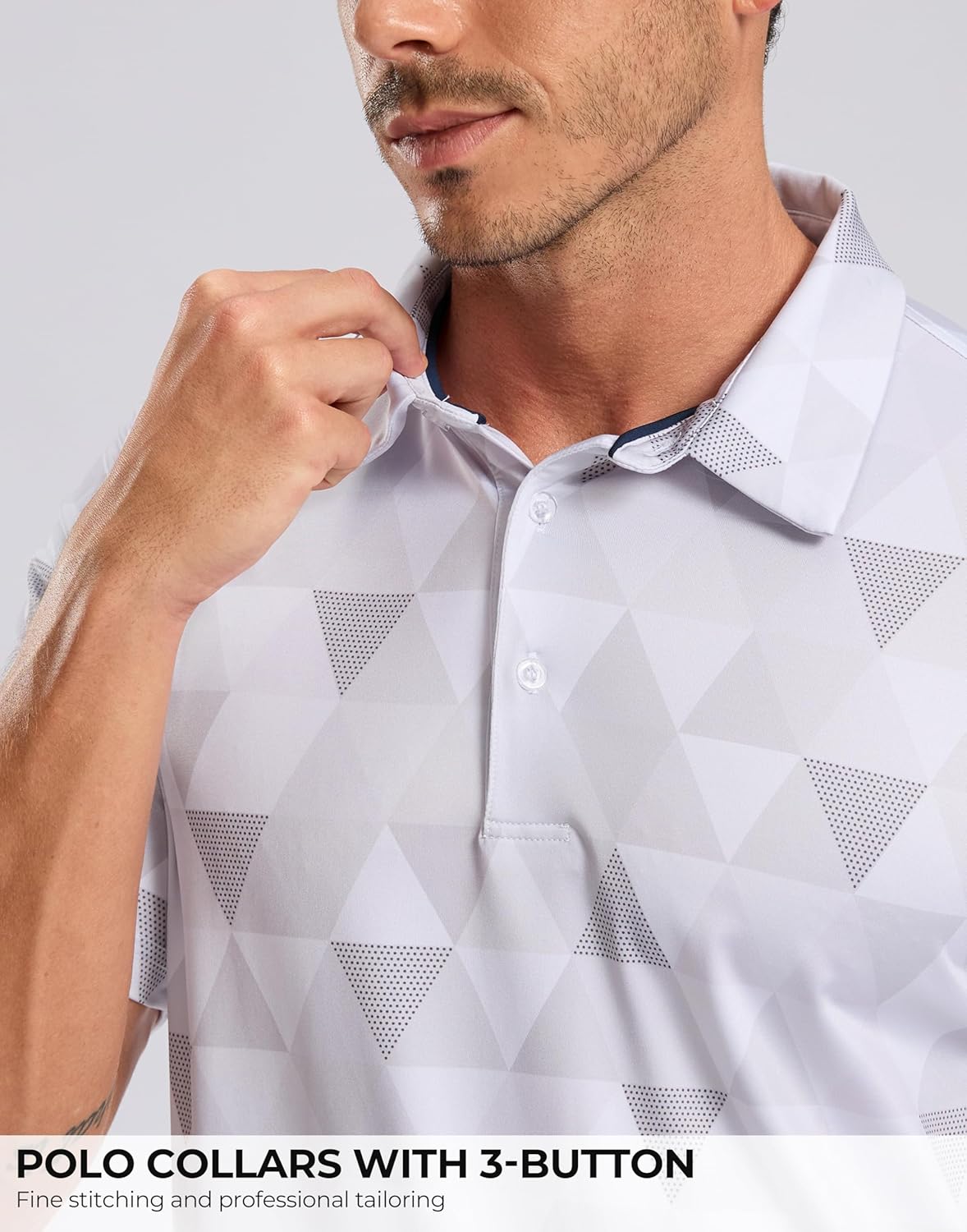 Skiennix Men's Golf Shirt - Short Sleeve Moisture-Wicking Polo | Lightweight Casual Print Design