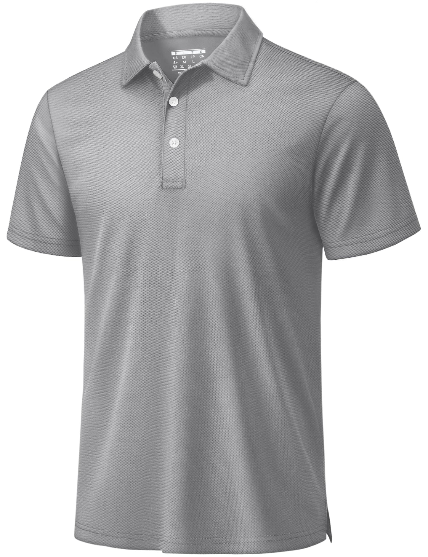 TACVASEN Mens Golf Shirt Dry Fit Mens Polo Shirts Short Sleeve Performance Golf Polos for Men with Collar Work Shirts Light Grey, 3XL