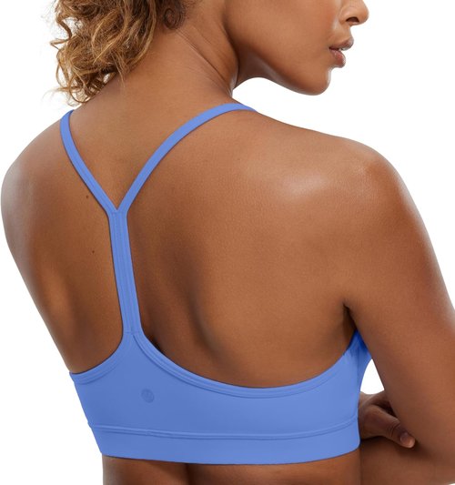 CRZ YOGA Y-Back Sports Bra for Women - Padded Racerback, Low Impact Workout Top in Butterluxe Fabric