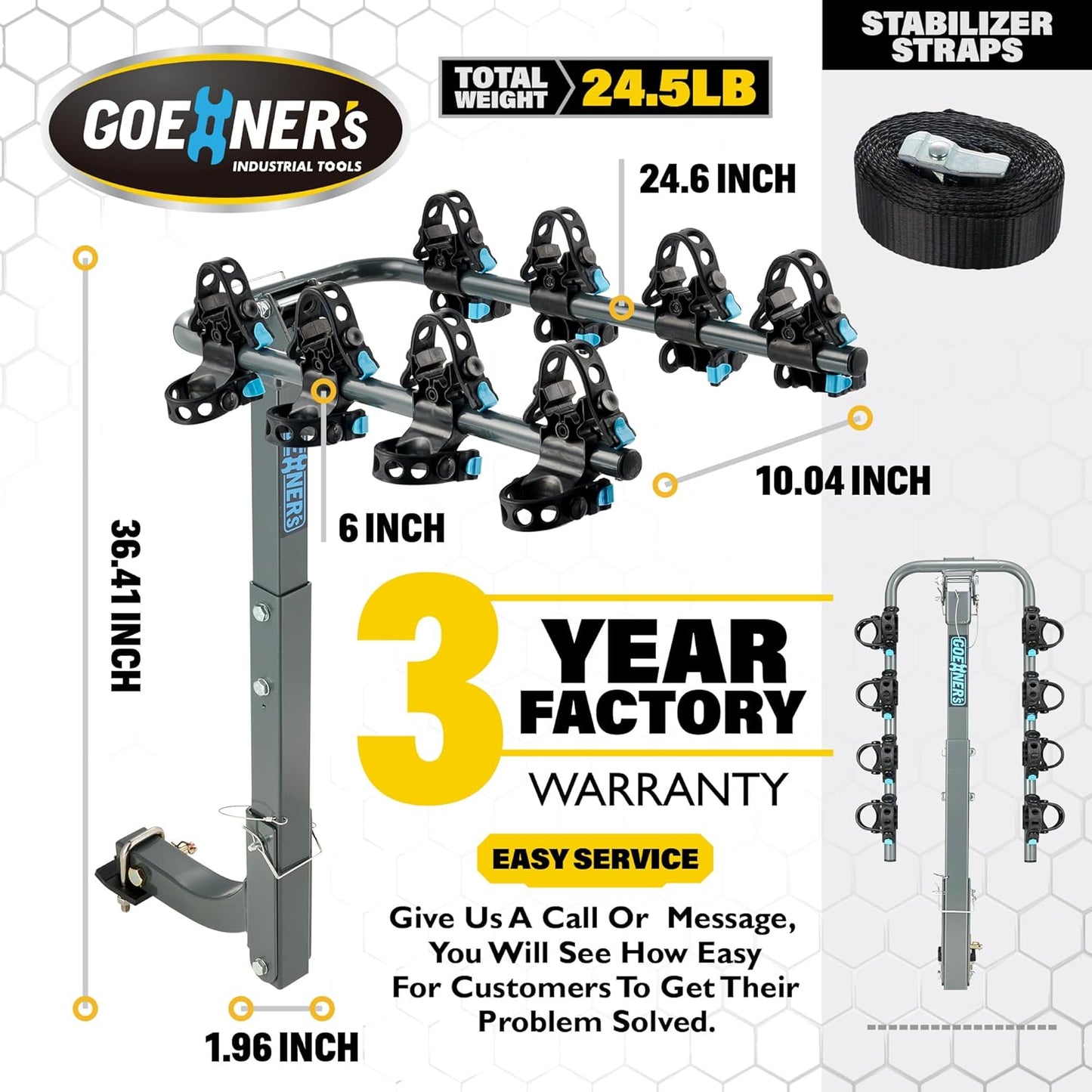 Upgrade 2.0 Hitch Bike Rack - Heavy-Duty Dual Locking, 240LBS Capacity | Secure Hanging Bike Carrier for Car, SUV, Truck & RV with 2” Receiver