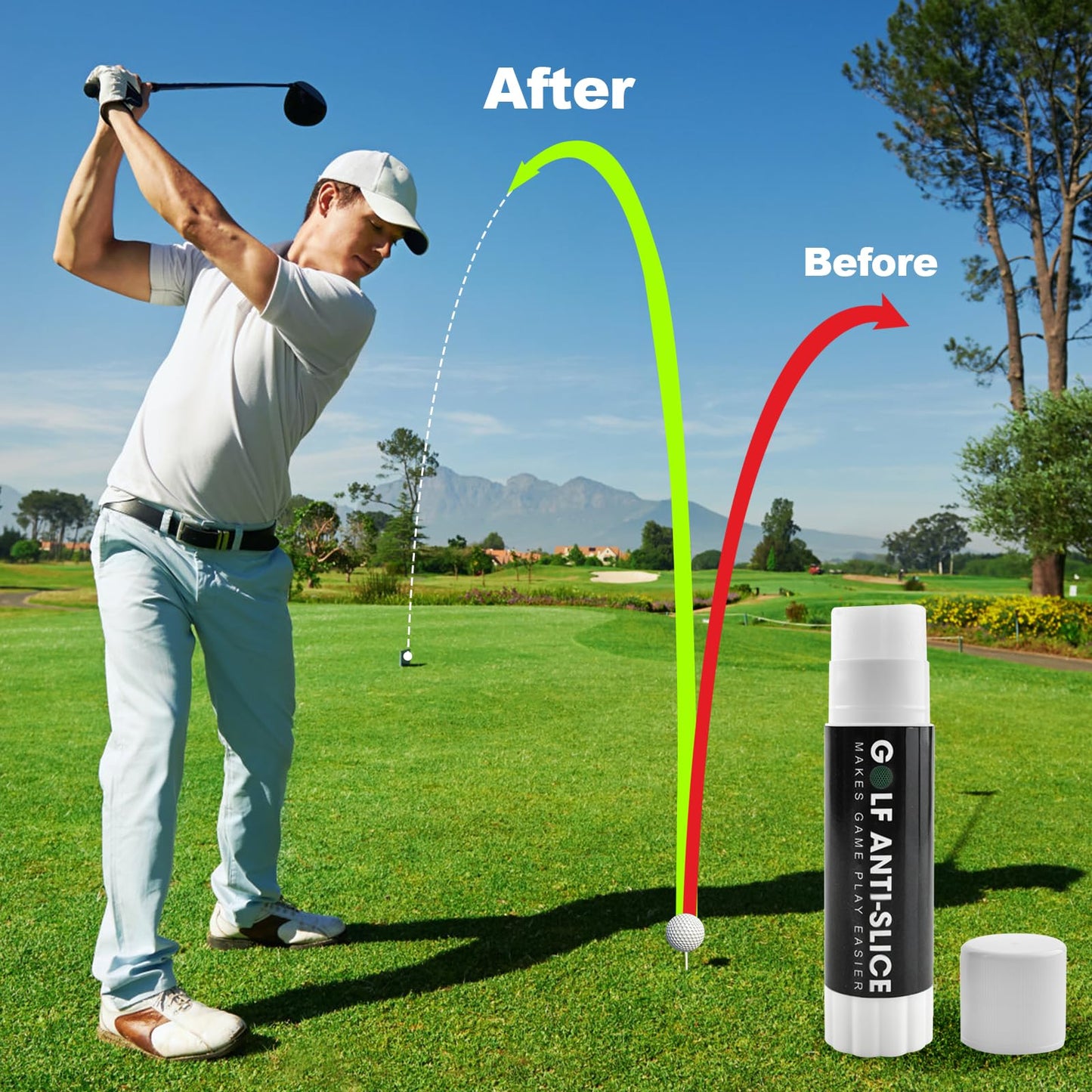 Gawgivdi 2 Pieces Golf Anti-Slice/Hook Compound for Clubs Reduce Spin & Fix Slices Improves Ball Control, Distance and Accuracy Increases, Practice Aid Gifts for All Golfers(1.27 OZ)