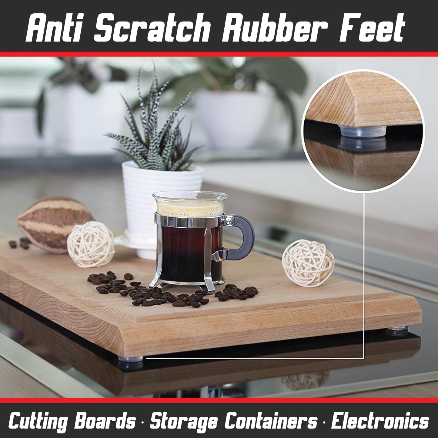 Self Adhesive Bumpers - 1/2” Diameter - 200 pcs - Standard Clear Round Bumper for Cabinets, Drawers, Cutting Boards, Picture Frames and Furniture - Sound dampening Protects Against Damage