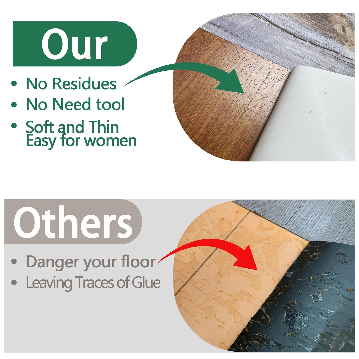 Peel and Stick Floor Tile Waterproof -（NO Sticky Residue Left） 36" x 6"-Vinyl Wood Plank Self-Adhesive and DIY for Bathroom, Kitchen, Living Room, Bedroom (4pcs Pack -Honey)