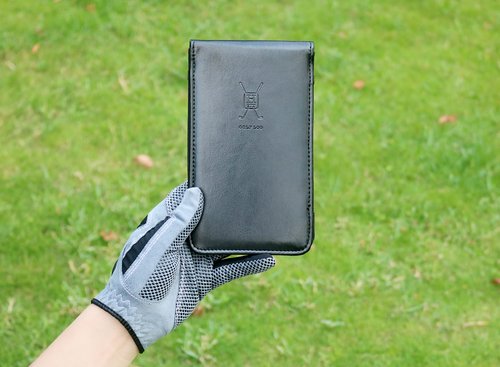 Handy Picks Leather Golf Scorecard Holder | Yardage Book Cover | Scorecard n Pencil Included | Black