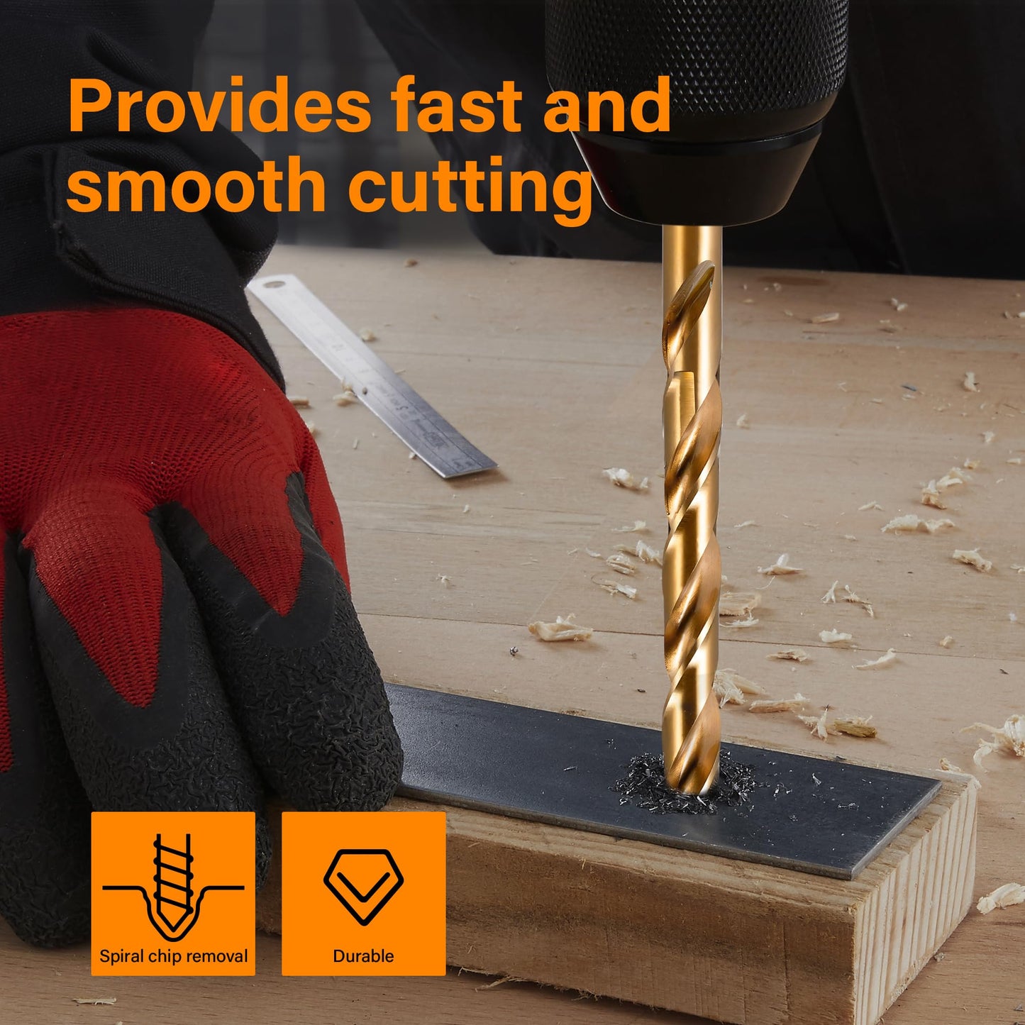 Cobalt Drill Bit Set 1/16"-1/4" 13Pcs M35 High Speed Steel with Storage Case - Perfect Drill Bits for Hard Metal, Cast Iron, Stainless Steel, Alloy