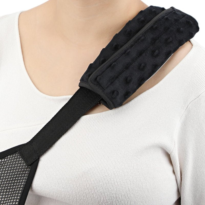 Cushioned Arm Sling Padding for Neck Slim Sling Pad Neck Strap Cushion Comfort Shoulder Support Rotator Cuff Surgery Arm Immobilizer Brace Carry Padded Cover Pillow Wrist Hand Injury, Pack of 2 Black