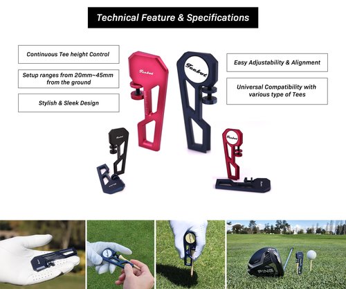 Teebot PRO - Precision Golf Tee Height Setup Tool for Consistent Tee Shots (Graphite Black)
