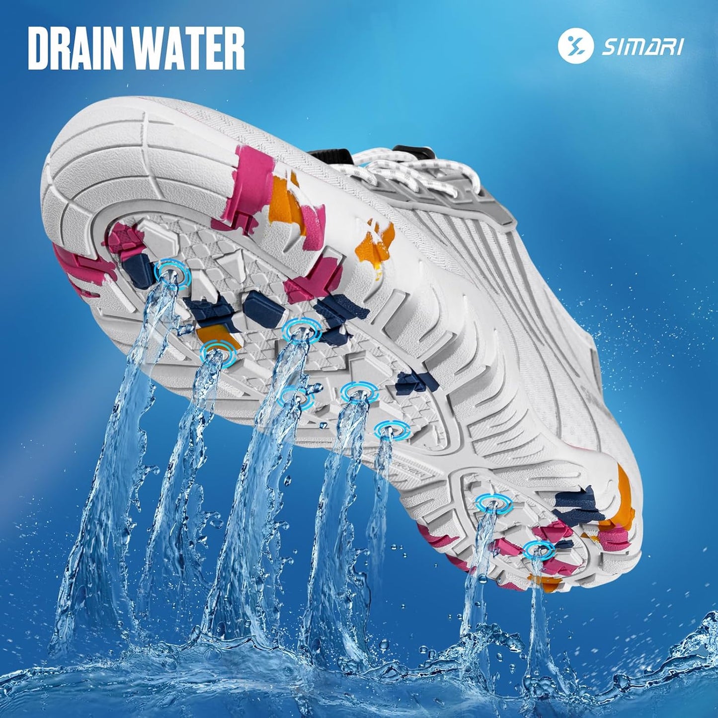 SIMARI Water Shoes - Quick-Dry Barefoot Aqua Socks | Lightweight Non-Slip Swim Shoes for Beach Sports, Surfing, Kayaking