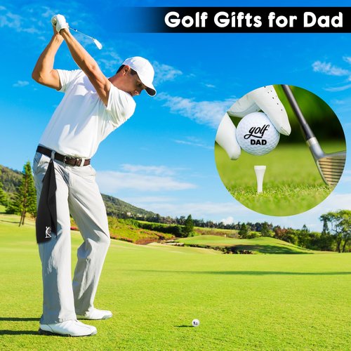Soulchen 16 Pcs Father's Day Golf Gifts Cleaning Kit for Dad Microfiber Towel Balls Cleaning Brush Tees Divot Repair Tool by Golf Accessories Kit for Father Retirement Gifts