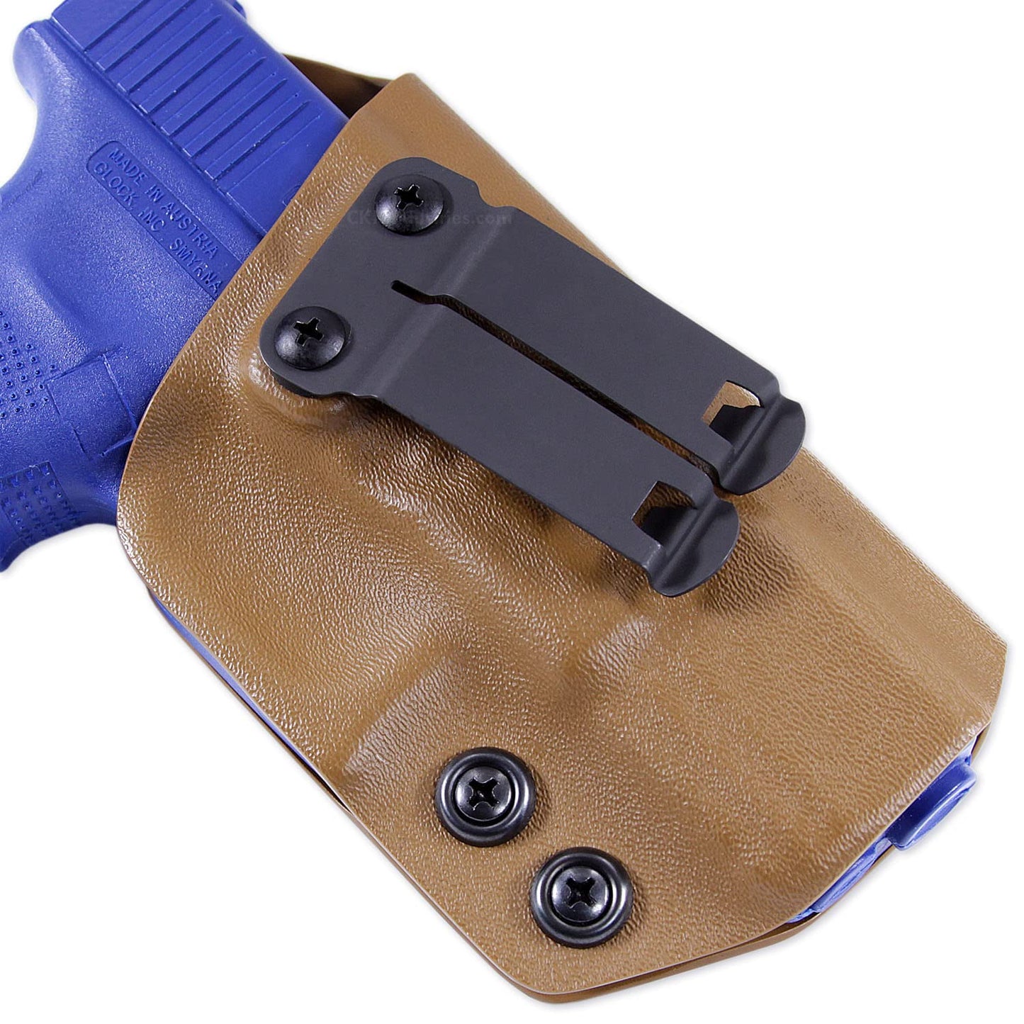 [2 Pack] Monoblock Gear Belt Clips - (w/Hardware) - (1.50in Belts) - Inside-The-Waistband/IWB Holster Mounting Belt Clip Attachment