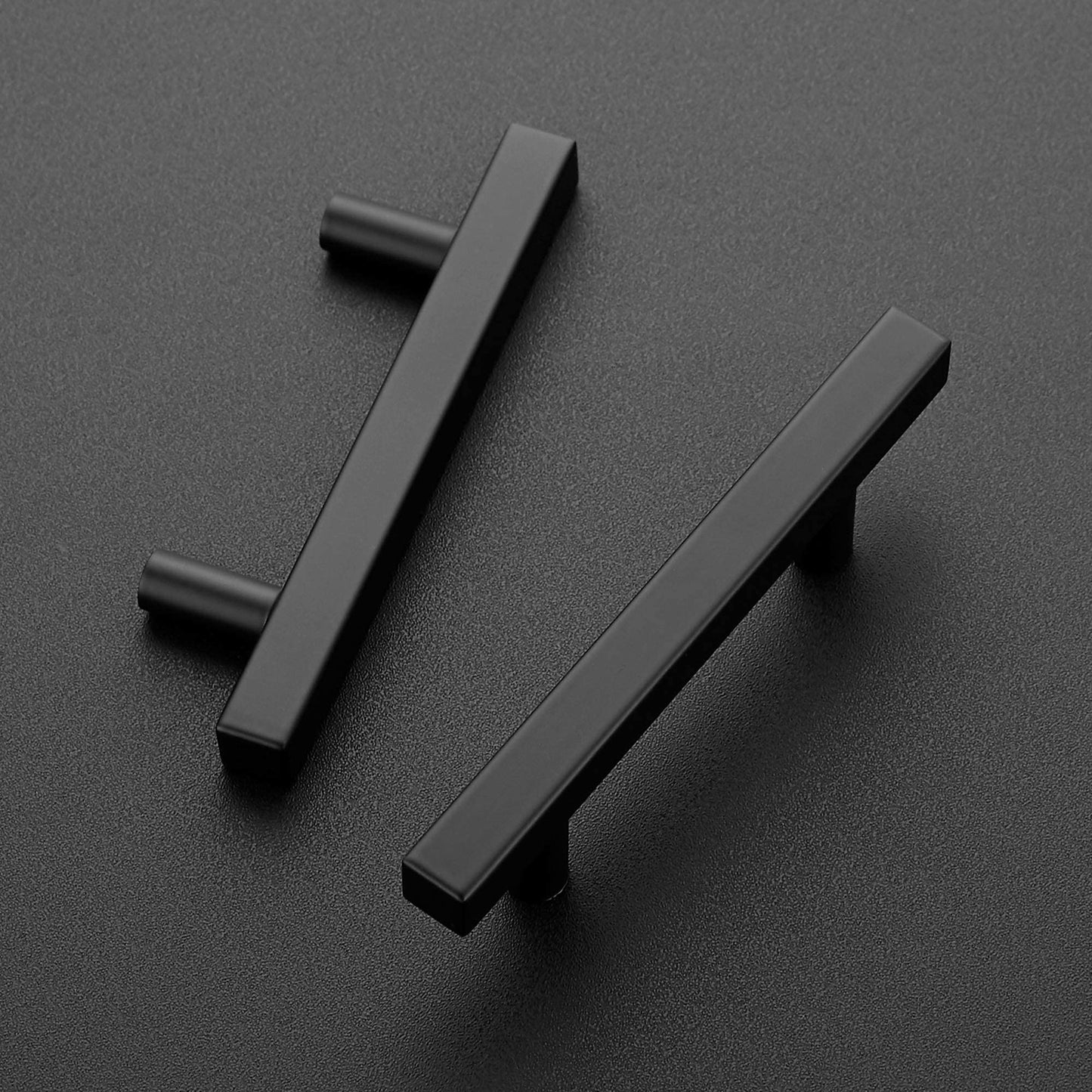 Ravinte 55 Pack Black Cabinet Pulls 3inch Matte Black Cabinet Handles Kitchen Pulls for Cabinets with Drill Mounting Template 5in Overall Length