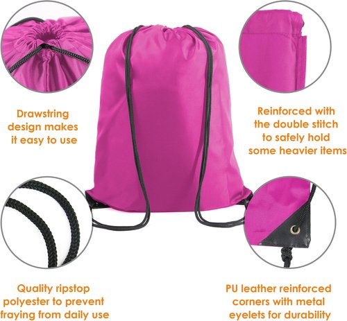 BeeGreen Drawstring Backpack - Heavy Duty Cinch Sack | 2-Pack, X-Large 22.4" L x 17.5" W, Machine Washable