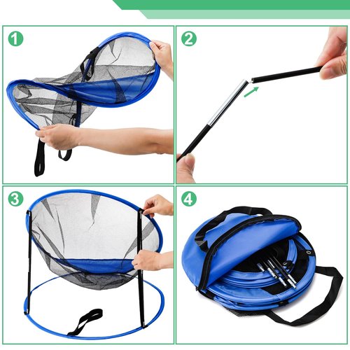 Jucoan Set of 3 Golf Chipping Net, 3 Sizes 12”, 18”, 24” Pop Up Golf Target Practice Net for Indoor Outdoor Backyard, Gift for Men, Father, Husband, Golfers