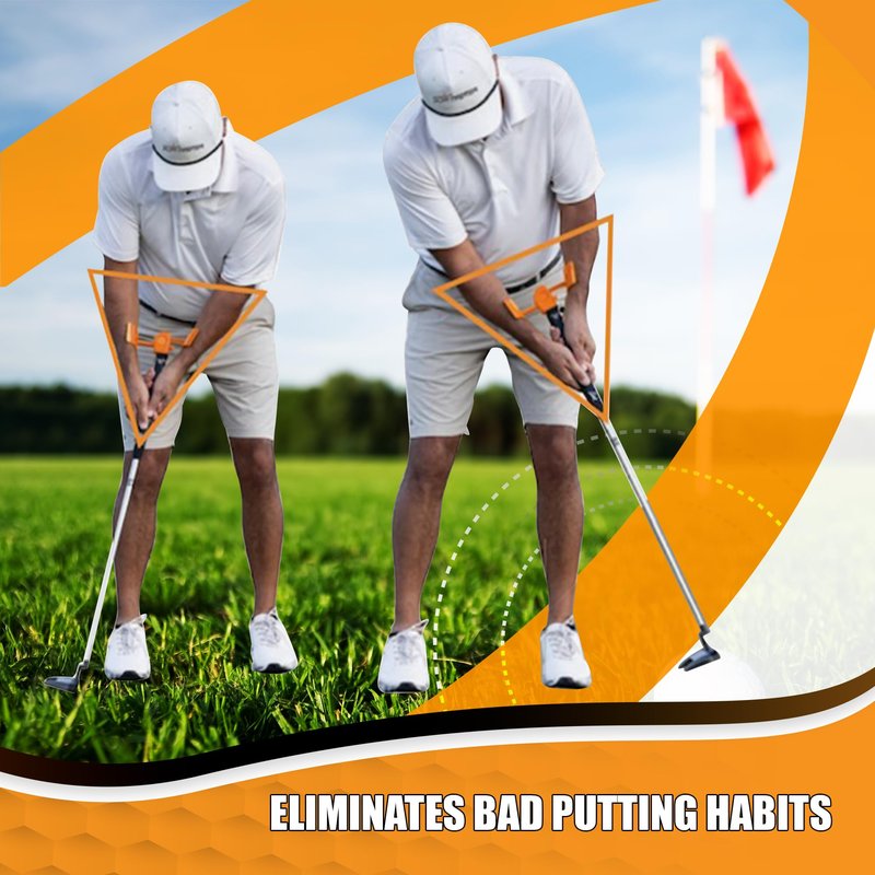 Orange Whip Putt Master Golf Putting Aid Trainer, Patented Short Game Golf Swing Training for Precision and Accuracy, Made in USA by Orange Whip