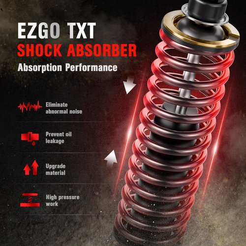 EZGO TXT Shocks, Golf Cart Front/Rear Shock Absorber, Golf Cart Heavy Duty Coil Spring Shock Absorber for EZGO TXT/Medalist 1994-UP, OEM# 70928-G01, 76418-G01, 70630-G01 (2PCS EZGO TXT Shocks Black)